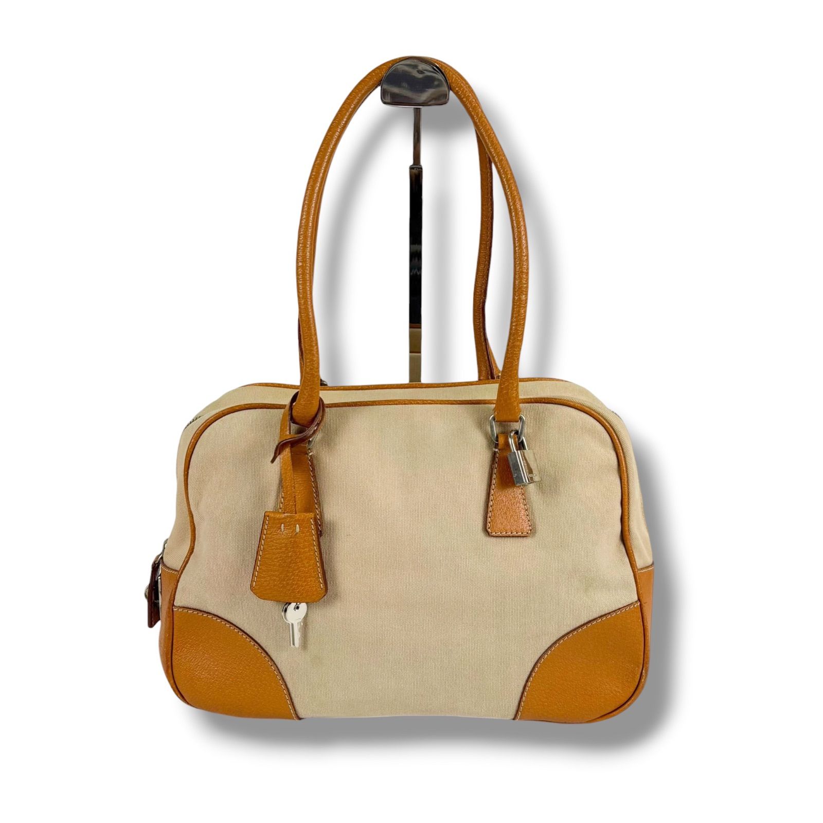 プラダ PRADA トライアングルロゴ セミショルダーバッグ ボーリング 