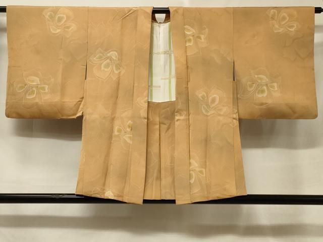 平和屋着物＃羽織　地紋起こし　草花文　正絹　逸品　CABF1241in