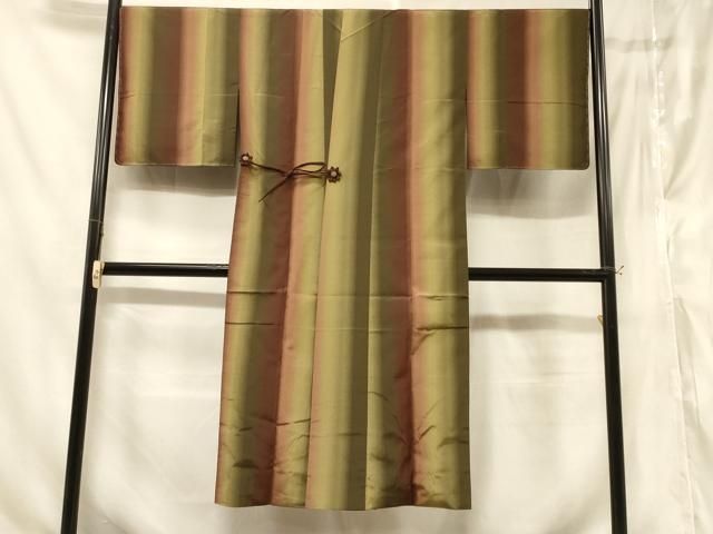 平和屋着物＃道中着　紬地　間道　正絹　逸品　未使用　CABF1254in