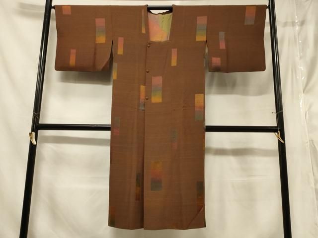 平和屋着物＃道行コート　短冊横段文　暈し染め　ロング丈　正絹　逸品　CABF1269in