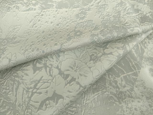 平和屋着物●上質な小紋　レリーフ染め　切嵌草花文　暈し染め　正絹　逸品　AABH3796cs
