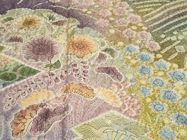平和屋着物○訪問着 絞り 辻が花 金銀彩 金通し地 正絹 逸品