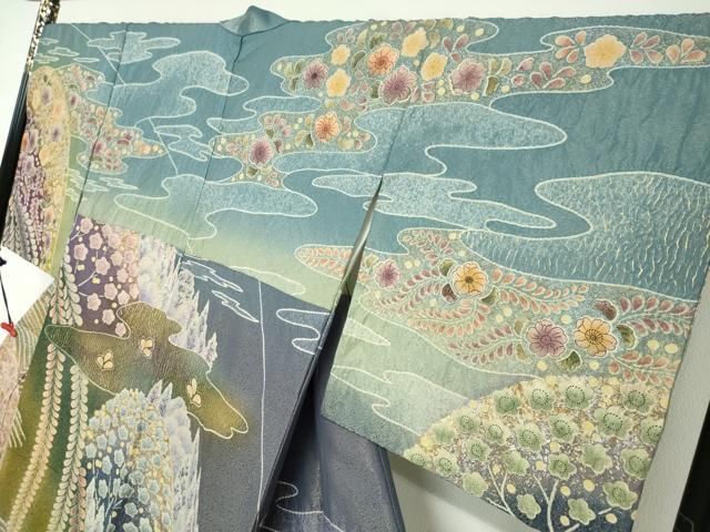 平和屋着物○訪問着 絞り 辻が花 金銀彩 金通し地 正絹 逸品