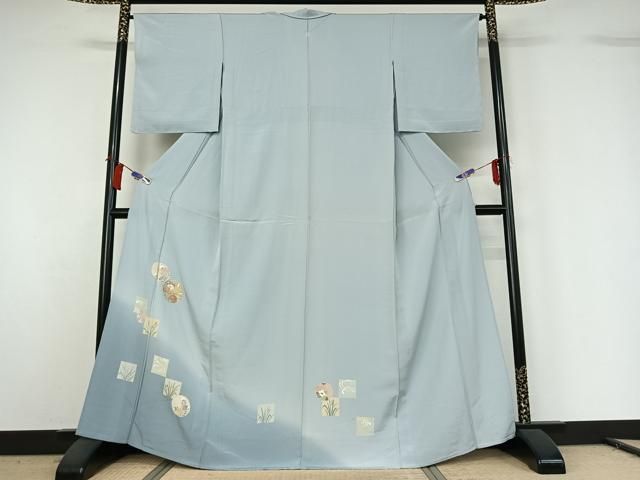 平和屋着物▽訪問着　単衣　花丸文　暈し染め　金彩　正絹　逸品　AABH2222jh