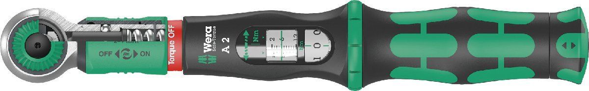 WERA ヴェラ 343973 空転式 トルクレンチ A2 (ビット用) 1/4 2-12Nm 品番：343973 トルク調整範囲(N・m)：2-12 検査 締め付け 用