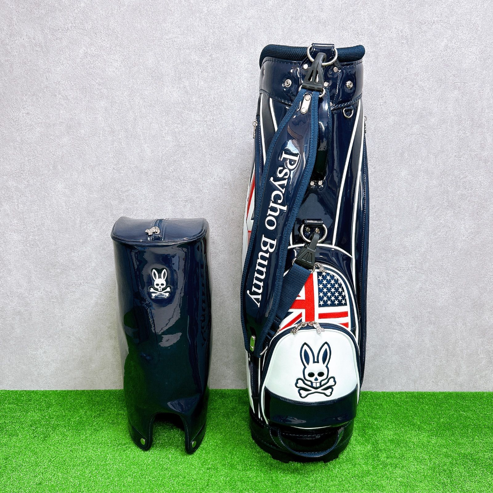 良品 サイコバニー Psycho Bunny キャディバック エナメル 初心者