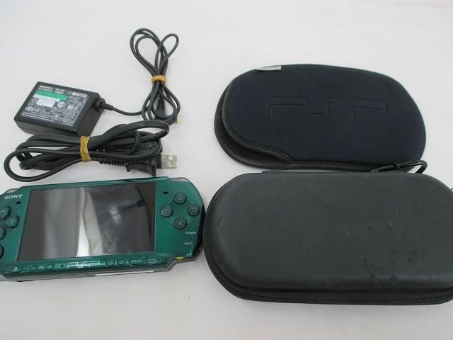 中古品 ゲーム PSP 本体 PSP3000 PSP-3000 スピリティッドグリーン 動作品 本体のみ 充電器 ケース付き