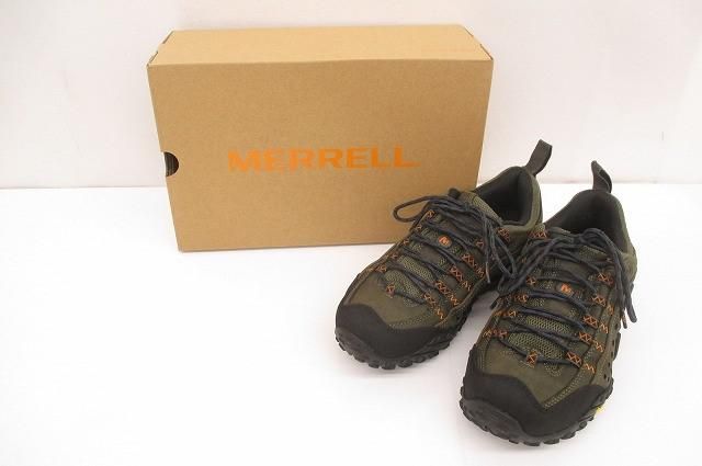 良品 メレル MERRELL NTERCEPT フルグレインレザー アッパー 25.5cm ダークオリーブ メンズ