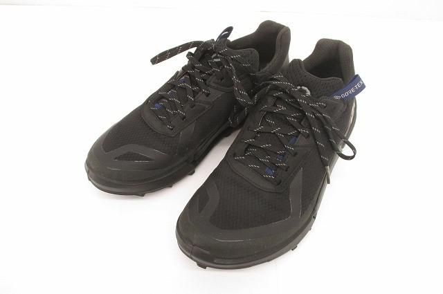良品 エコー ecco バイオム 2.1 ゴアテックス ローカットスニーカー 24.5cm ブラック 黒 レディース