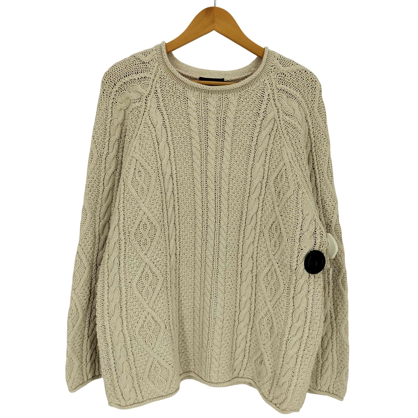 ジェイクルー J.CREW 90S 巨人タグ ロールネック ケーブル編み コットン混 リネン ニット メンズ import：M