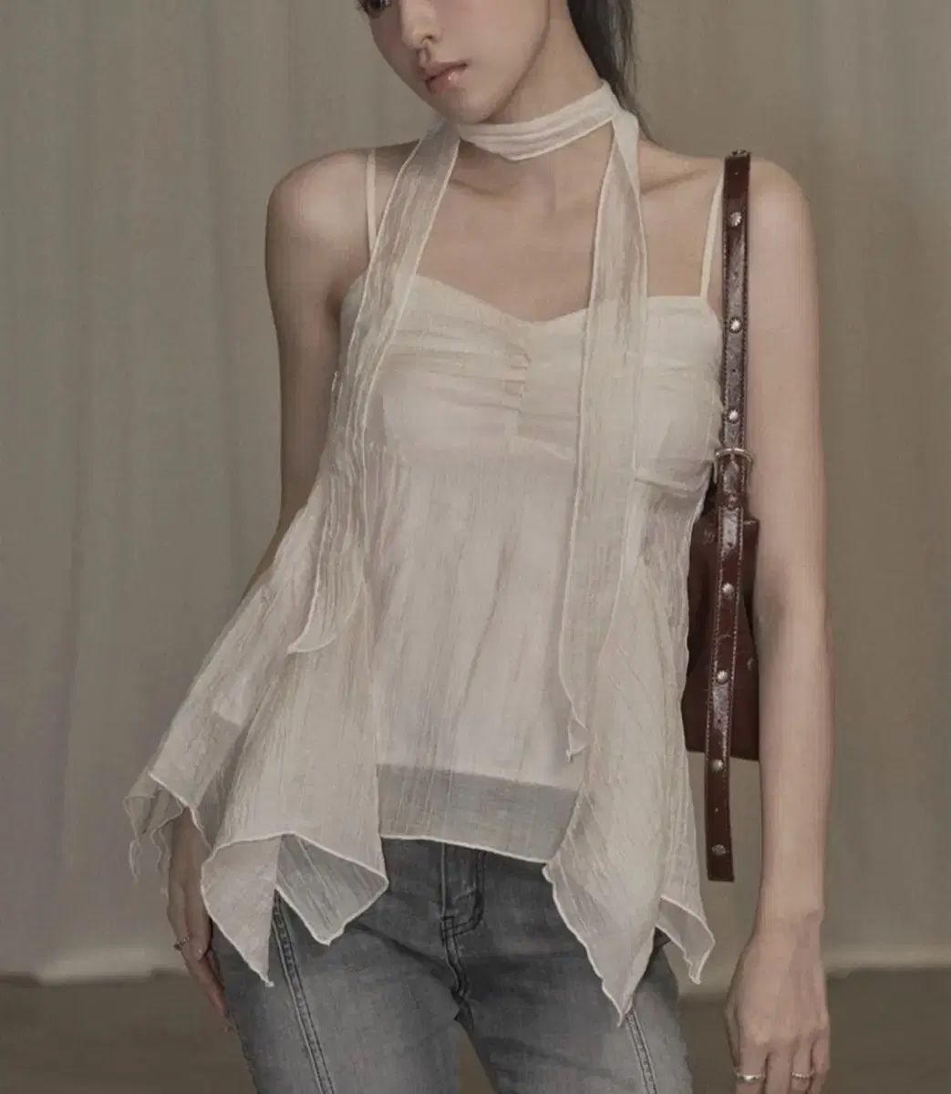 カーキポイント Ethnic Scarf Top (ivory)