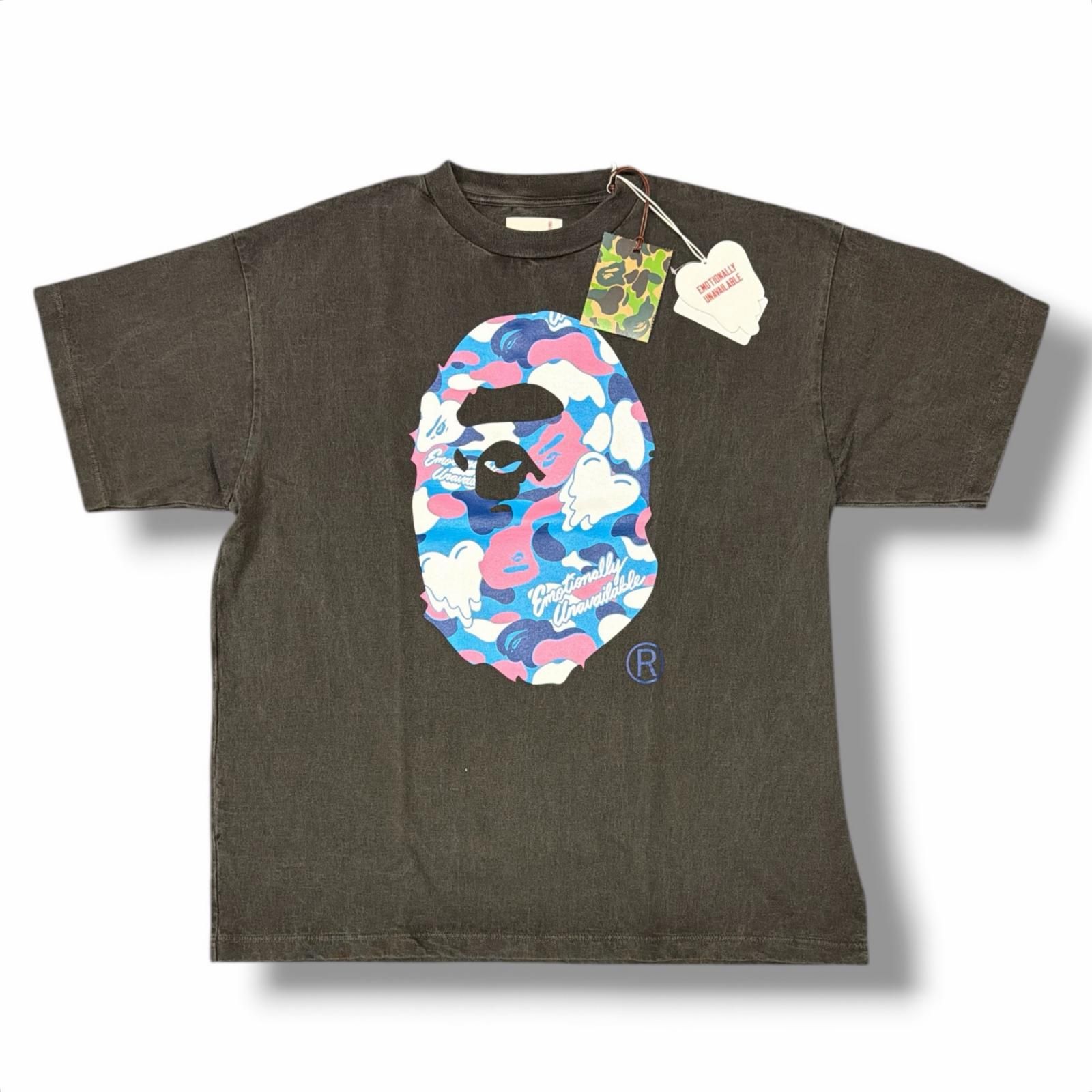 参考上代30800円 未使用 A BATHING APE × EMOTIONALLY UNAVAILABLE 26SS EU APE SS TEE Tシャツ カットソー コラボ アベイシングエイプ EU-MK8-0000-C08 ブラック XL
