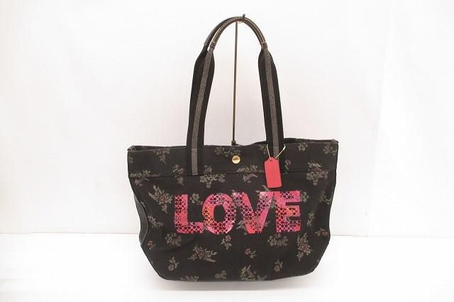 優良品 コーチ COACH キャンバス ぺブルレザー シグネチャー ジェイソン ネイラー グラフィック 花柄 フラワー フローラル トートバッグ