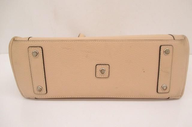 WAKO ワコウ 和光 シボ革 レザー ハンドバッグ ピンクベージュ