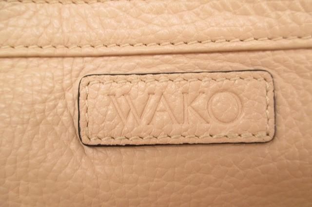 WAKO ワコウ 和光 シボ革 レザー ハンドバッグ ピンクベージュ