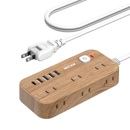 エムサインMscien 延長コード 2m 電源タップ コンセントタップ たこあしコンセント タコ足配線 電源コード 6個AC口 4個USB-A 1個USB-C 延長 コード スイッチ付き 雷ガード 横差し マルチタップ コンセント 分岐 oa 2c7236da