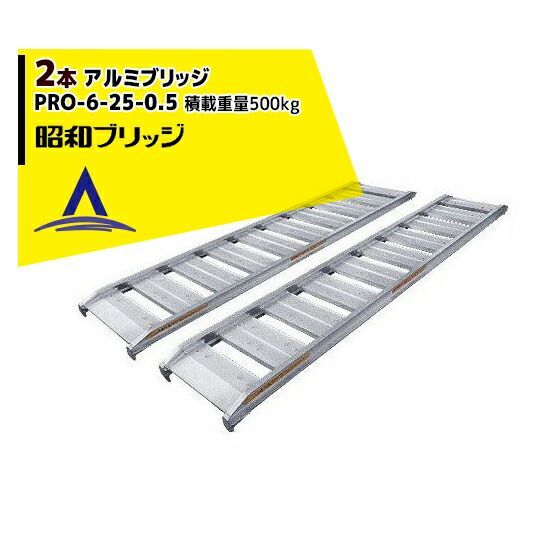 昭和ブリッジ アルミブリッジ 2本セット PRO-6-25-0.5 (長さ180cm×幅25cm/積載重量500kg)SBA同等品
