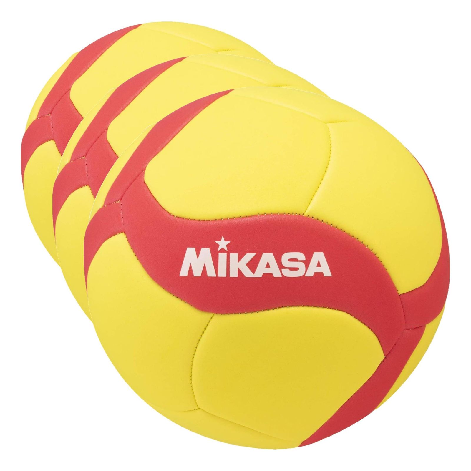 特価商品 ミカサ(MIKASA) スマイルバレーボール 4号(小学生・中学生向け)マシン縫い イエロー/レッド STPEV4W-YR 推奨内圧0.20~0.30(kgf/?) (× 3)