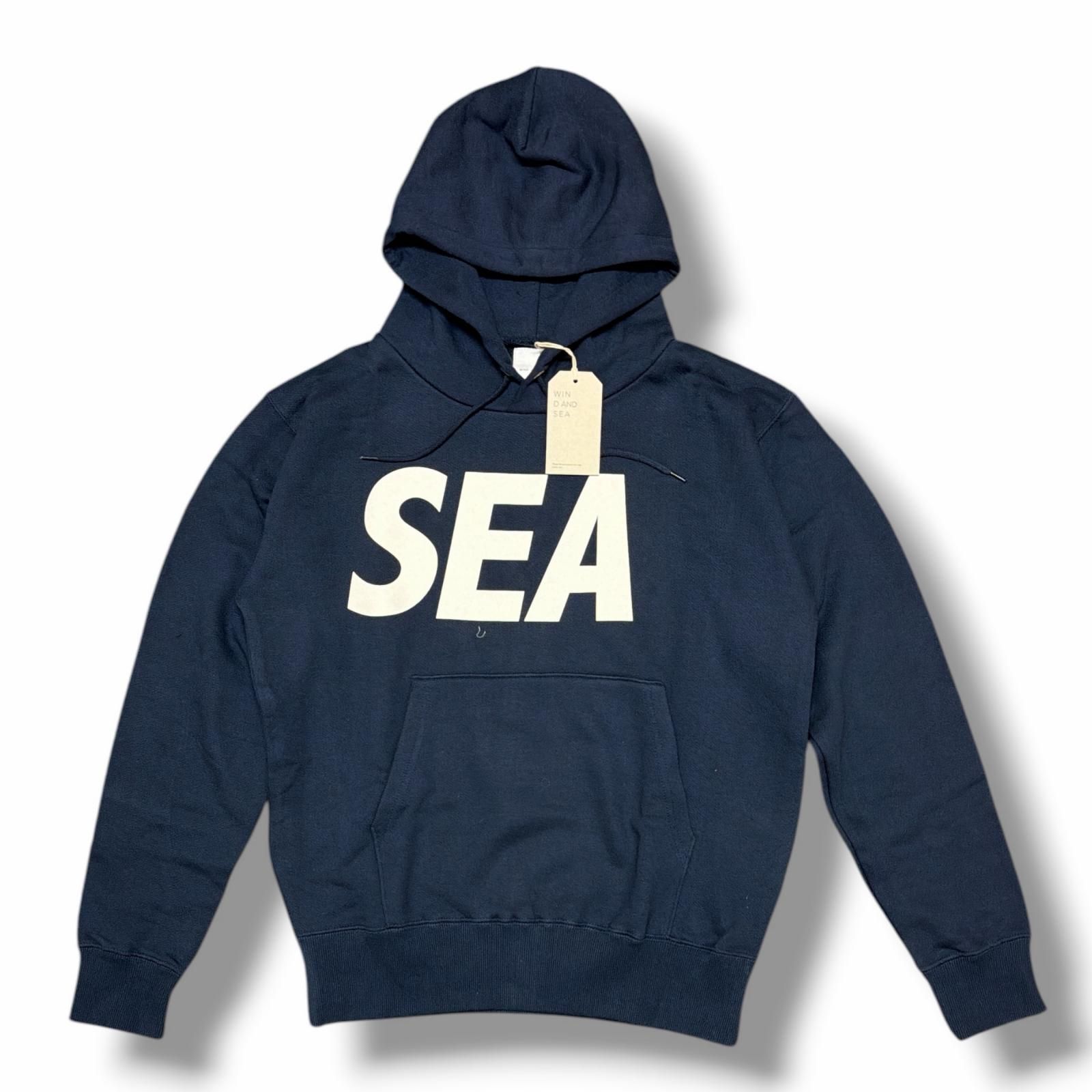 参考上代14080円 未使用 WIND AND SEA ロゴプリントプルオーバー 