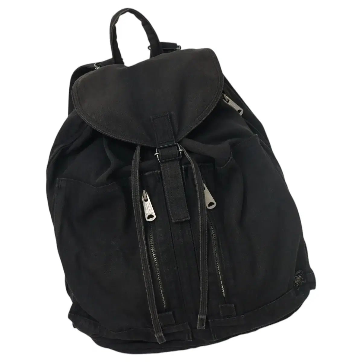 PORTER 吉田ポータ ヴィンテージ ヘリンボーン ツイル コットン バックパック (ブラック)