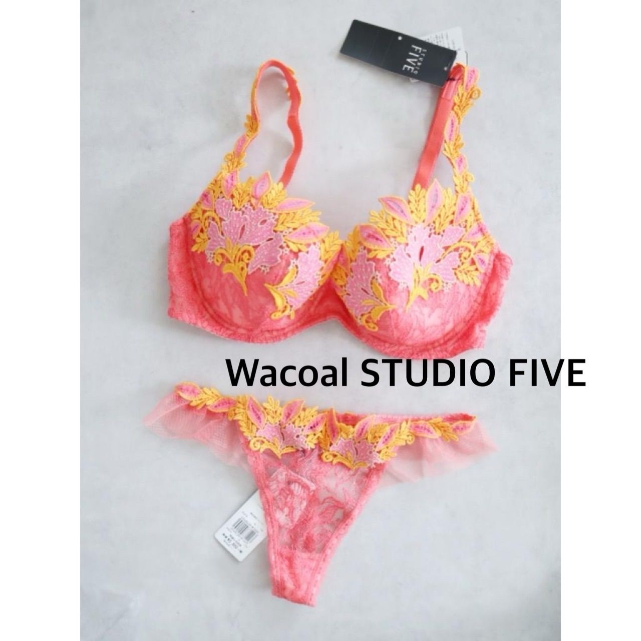 【新品】Wacoal STUDIO FIVE　ワコール スタディオファイブ　74G　ブラジャー＆ソング(Tバックショーツ)　日本製 E75/M 6467235 8,236円