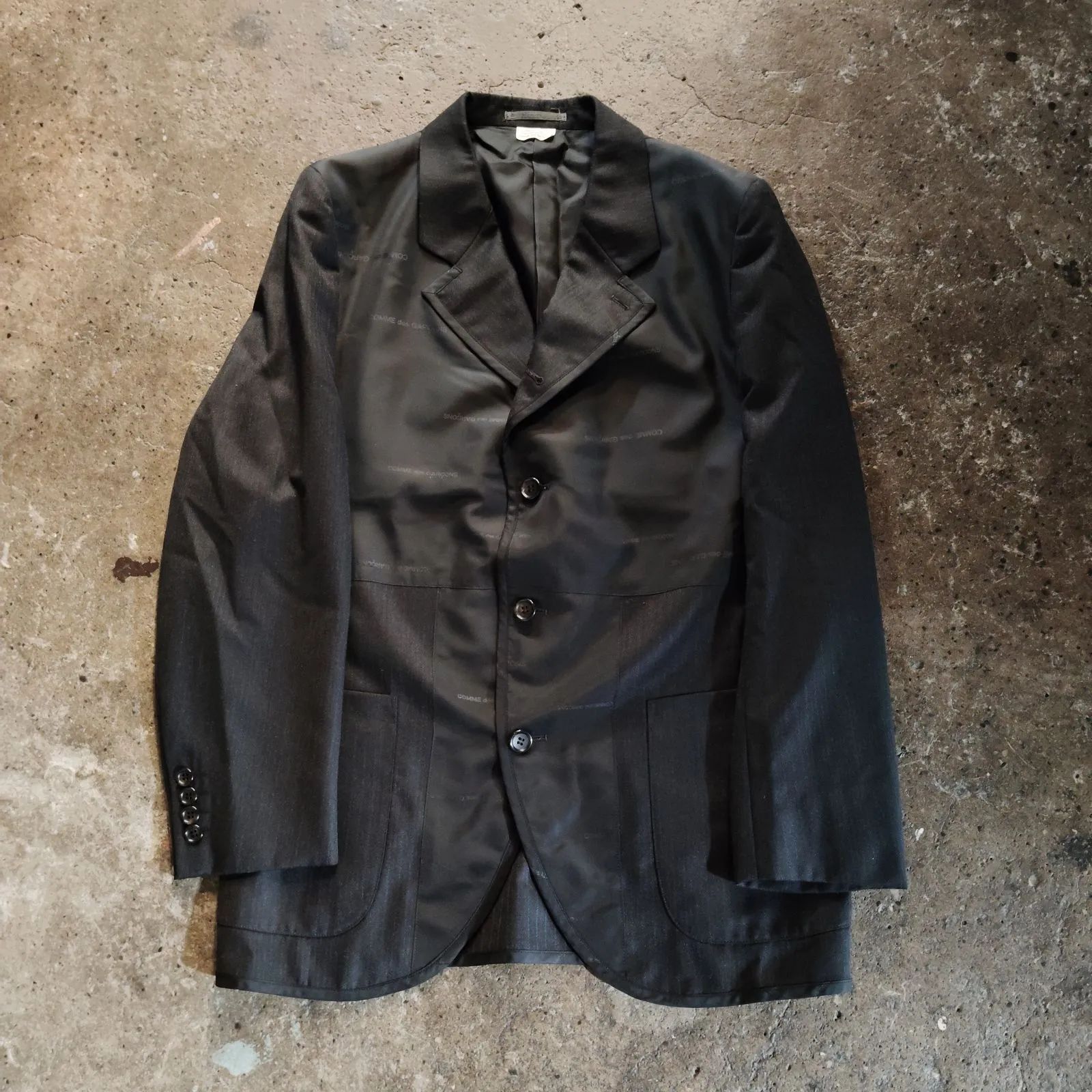 COMME des GRACONS HOMME DEUX 22aw ロゴテキストスタイル キュプラ切替 ジャケット M コムデギャルソンオムドゥ 2022AW AD2022