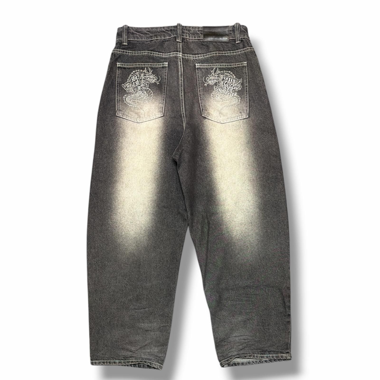 参考上代24200円 BlackEyePatch DRAGONS EXTRA BAGGY JEANS ドラゴン
