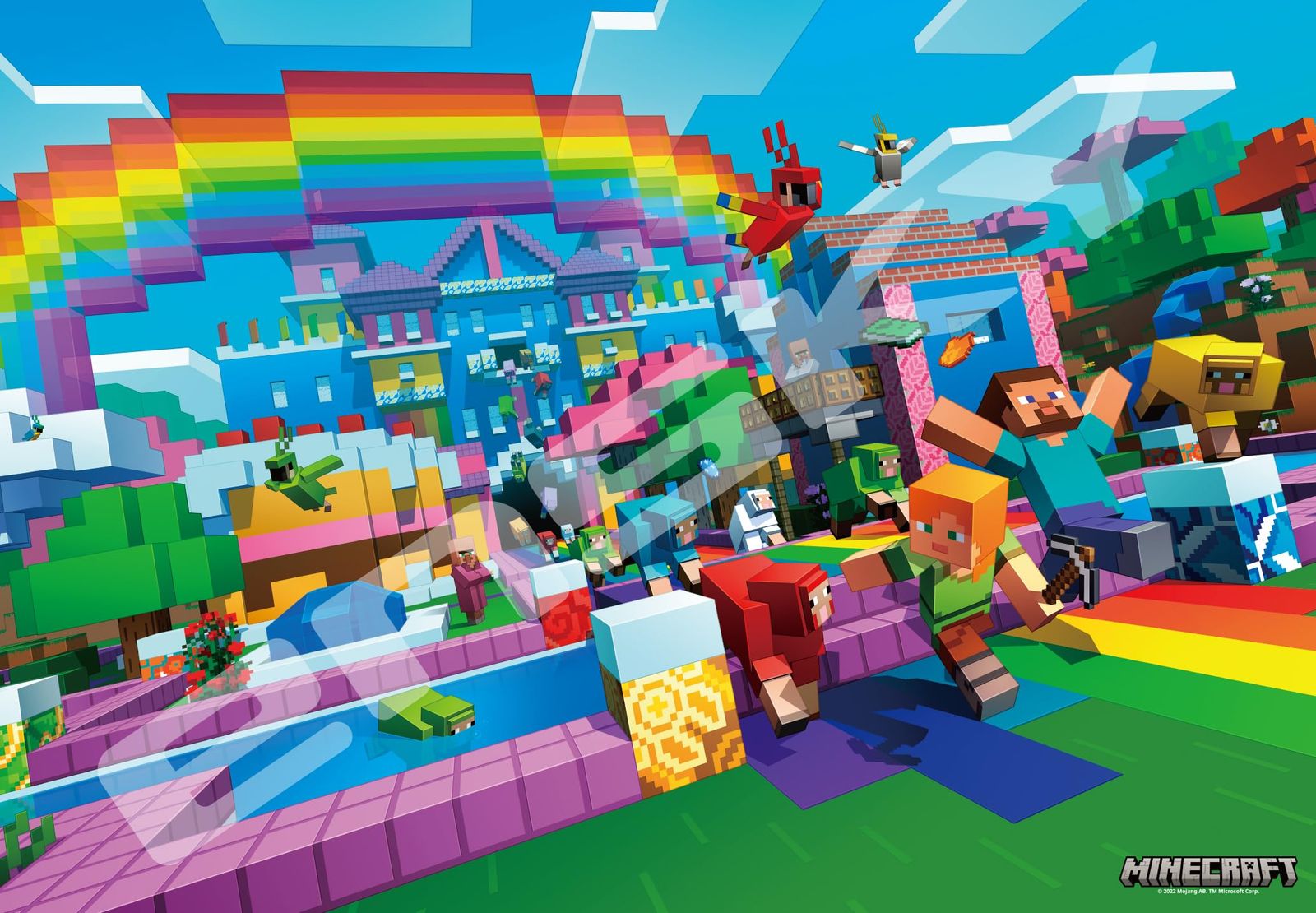 特価商品 エンスカイ(ENSKY) MINECRAFT マインクラフト 色彩の世界 51×73.5cm ジグソーパズル 1000ピース JIGSAW PUZZLE 1000T-308 3才以上