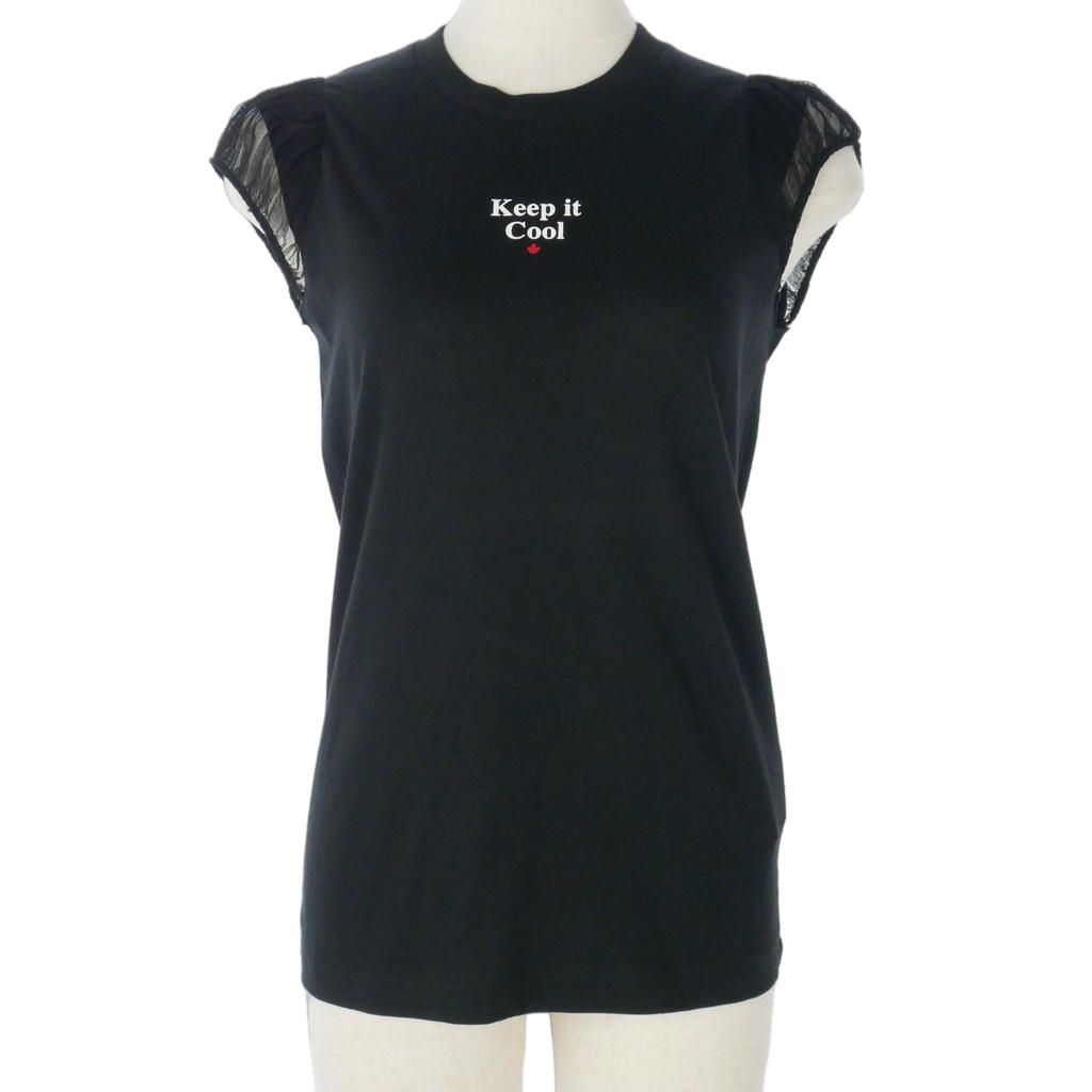 ディースクエアード DSQUARED2 22SS Cap Sleeves Cool TeeＴシャツ カットソー 半袖 XXS ブラック 黒 S72GD0355 国内正規