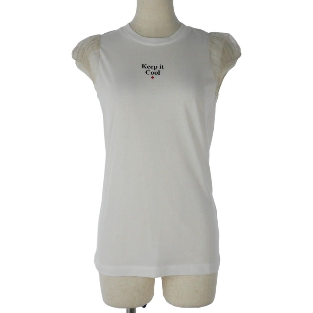 ディースクエアード DSQUARED2 22SS Cap Sleeves Cool TeeＴシャツ カットソー 半袖 XXS ホワイト 白 S72GD0355 国内正規