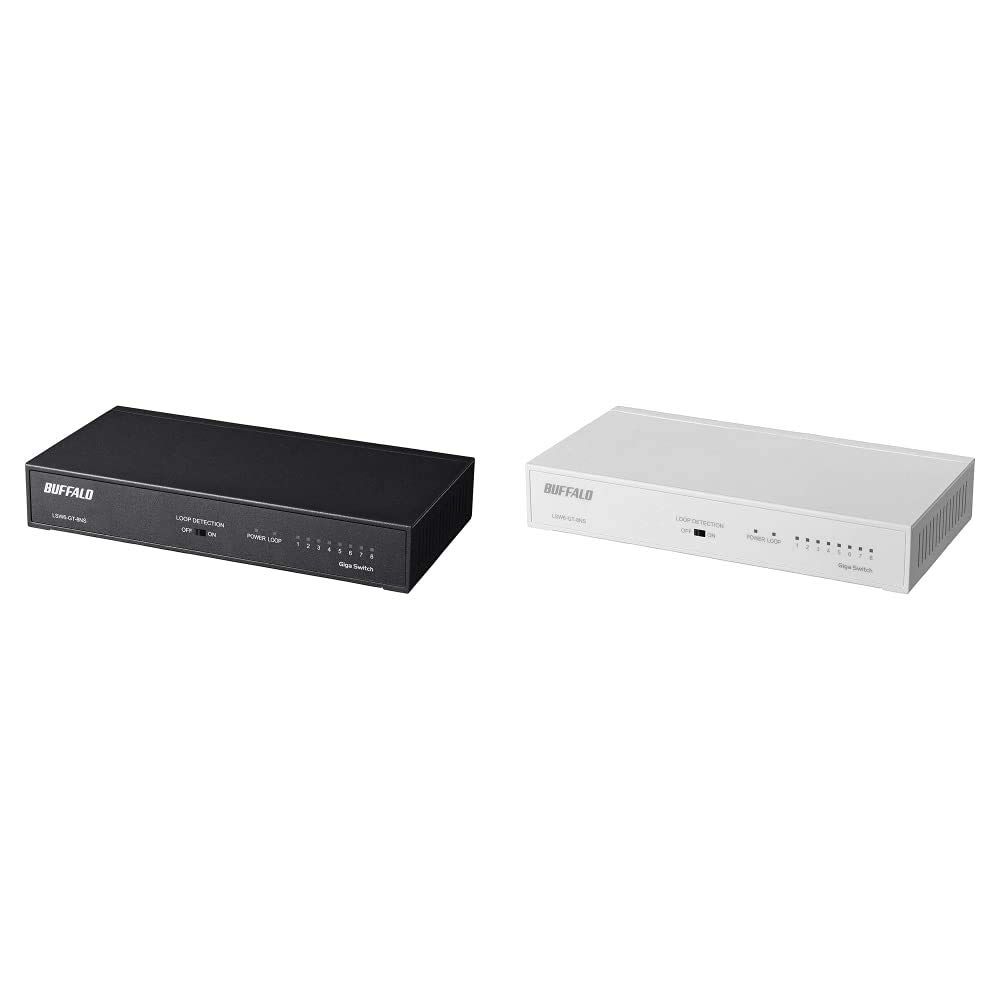 特価商品 BUFFALO Giga対応 金属筐体 電源内蔵 8ポート LSW6-GT-8NS/NBK ブラック + 金属筐体 電源内蔵 8ポート LSW6-GT-8NS/NWH ホワイト 12,208円