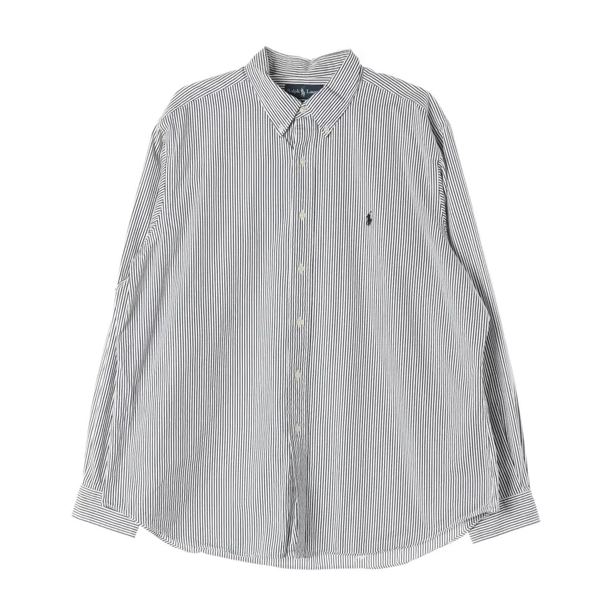 ポロラルフローレン ストライプ シャツ ブラック XXL