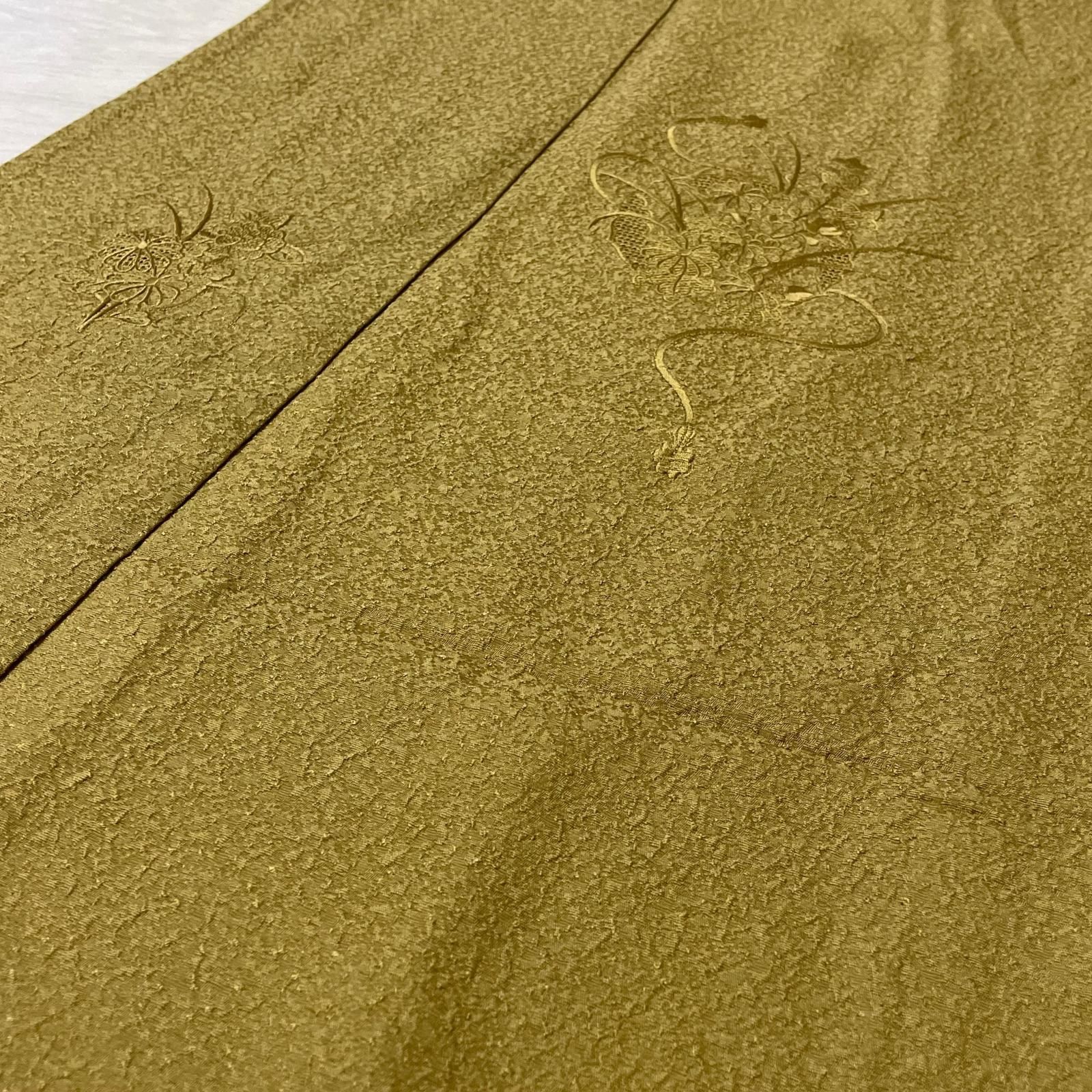 汕頭刺繍 付下げ 単衣仕立て 花模様 着物 正絹 X-2857 - メルカリ