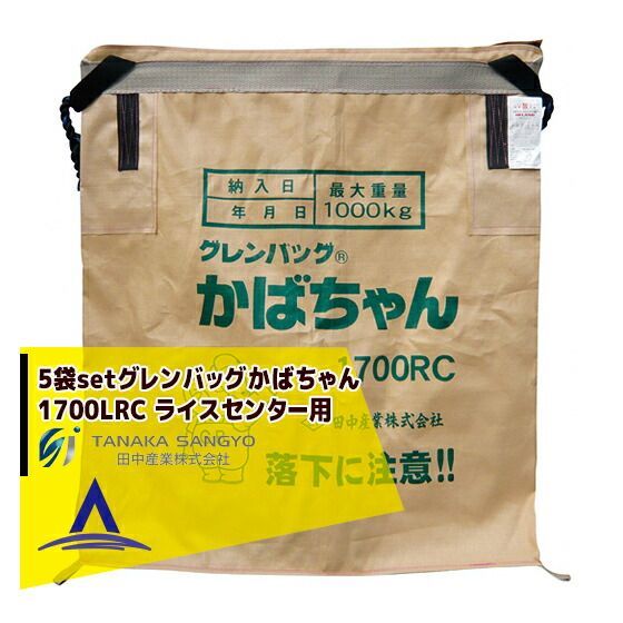 田中産業｜＜5枚セット＞穀類輸送袋 グレンバッグかばちゃん　1700リットル RC(ライスセンター用)