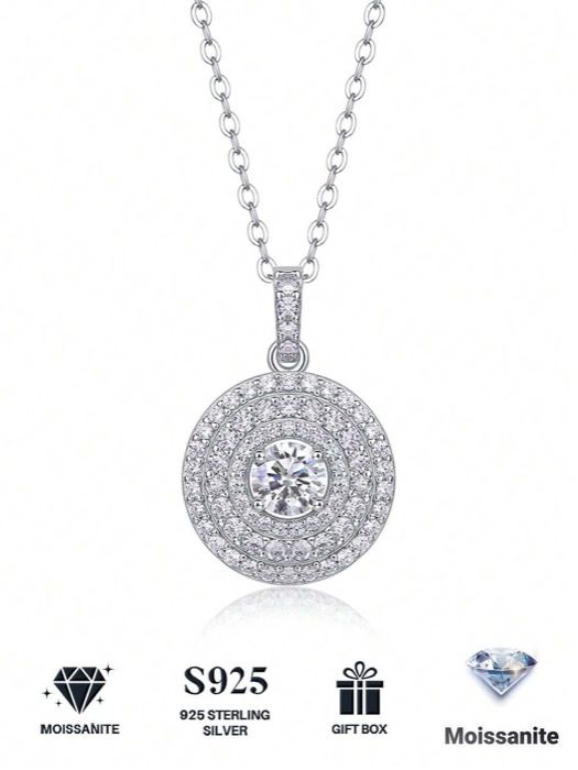 ジュエリー レディース ネックレス 1個 モアッサナイトネックレス 925スターリングシルバー レディースペンダントチョーカージュエリー、母の日、バレンタインデー、婚約、結婚式、記念日、誕生日、日常着用用、証明書付