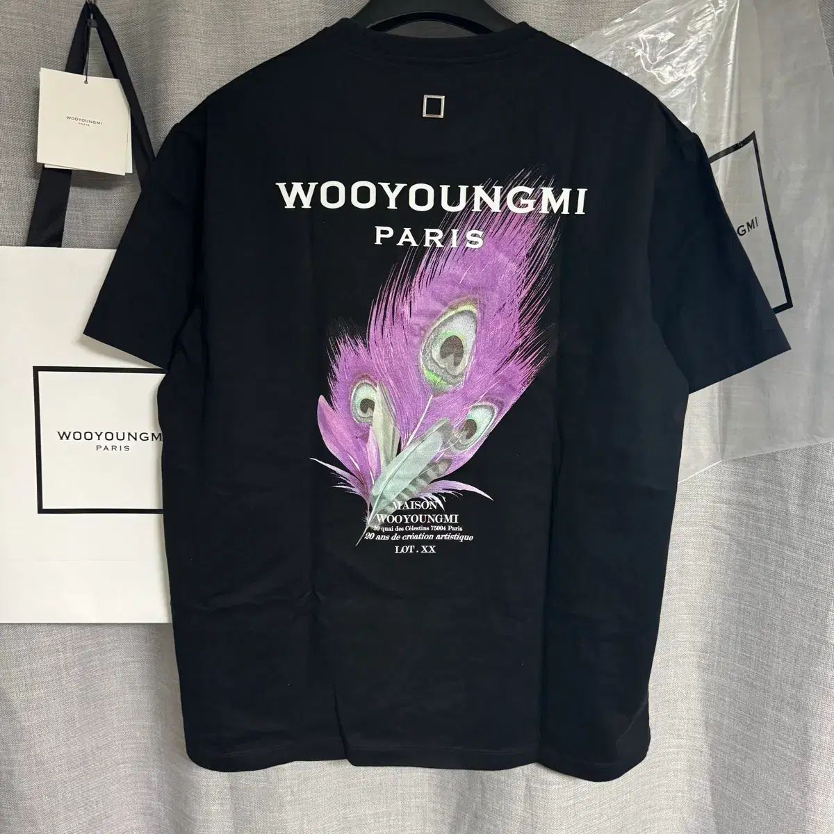 ((ほぼ新品)) ウーヨンミ フェザー バックロゴ 半袖