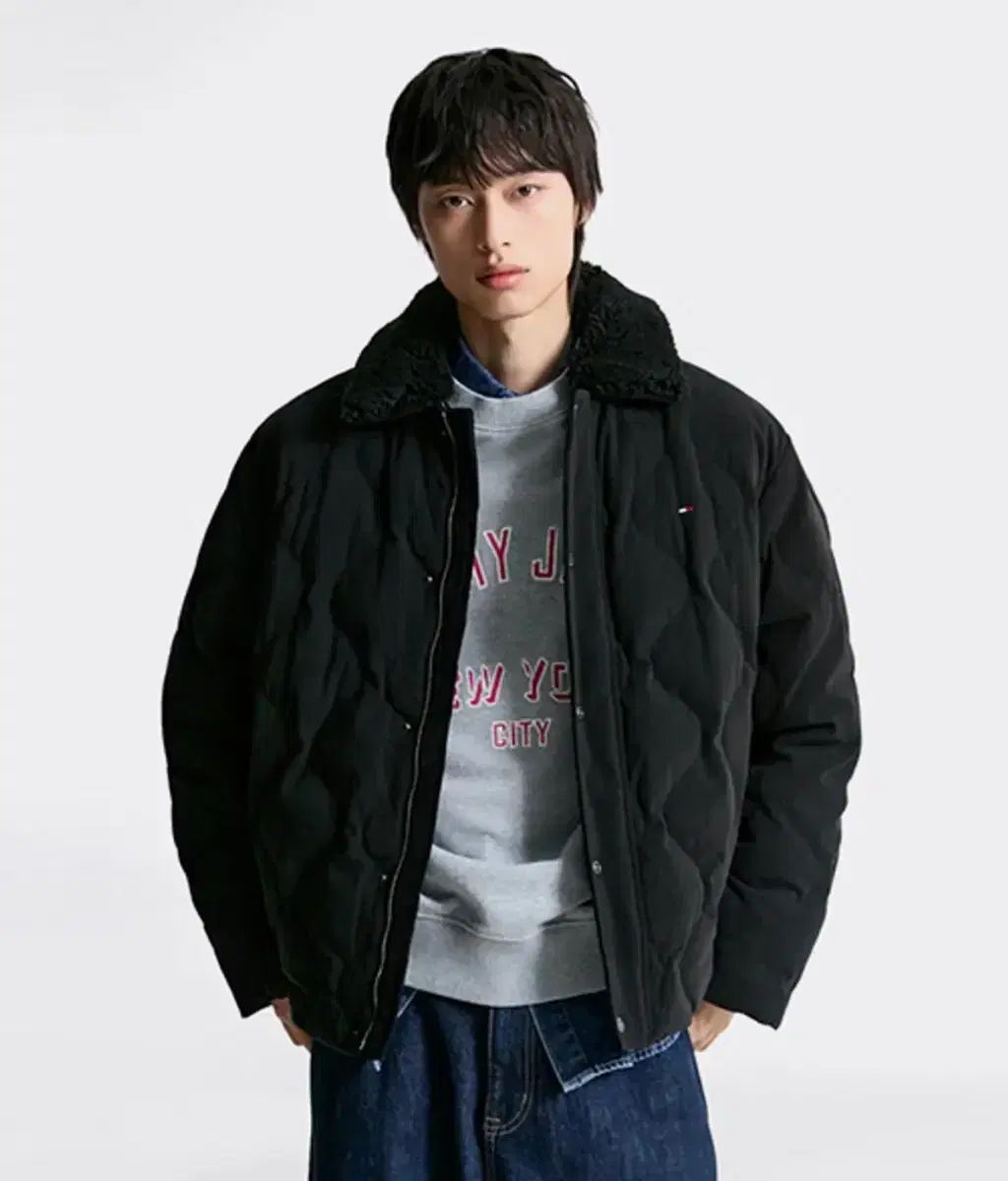 25FW トミー ジーンズ シェルパ コーデュロイ キルティングダウン XXL