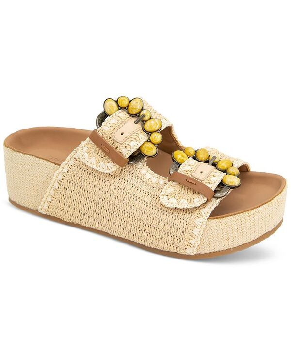 ジェントルソウルズ レディース シューズ サンダル プラットフォーム Gentle Souls Womens Kendall Buckled Platform Sandals Natural Raffia