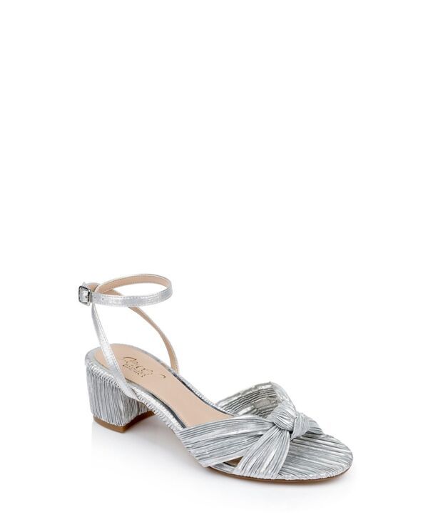 ジュウェルダグレイミシュカ レディース シューズ サンダル ヒール Jewel Badgley Mischka Womens Hudson Knot Block Heel Evening Sandalsilver Plissee シルバー