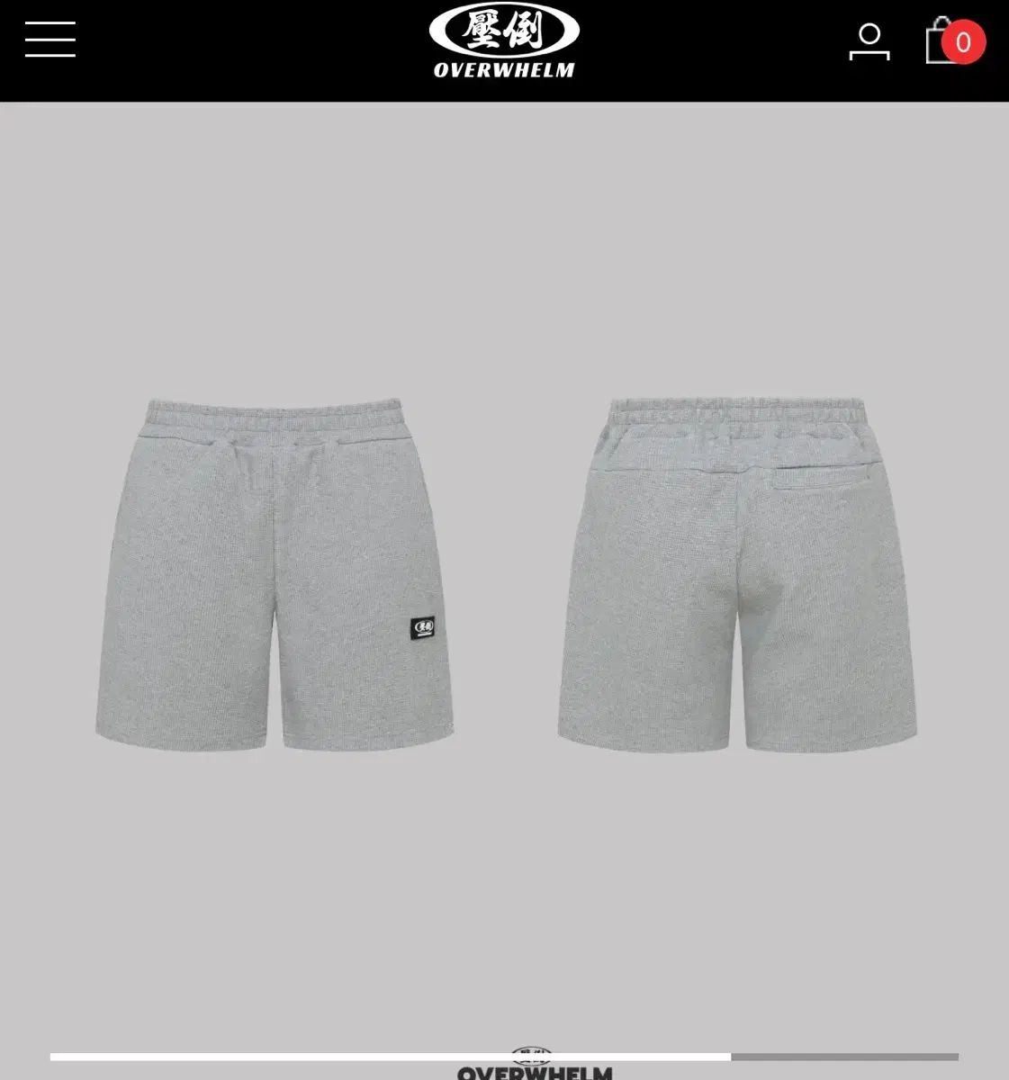 新品 圧倒 ワッフル ベーシック ハーフパンツ Mグレー