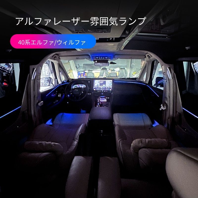 送料無料 トヨタ Toyota アルファード Alphard ヴェルファイア Vellfire 40系 2024年式対応 車内イルミネーション レーザーウェルカムライト 一式 LEDライト 雰囲気アップ 足元ライト 室内灯 カー用品 交換用 内装用 装飾パーツ