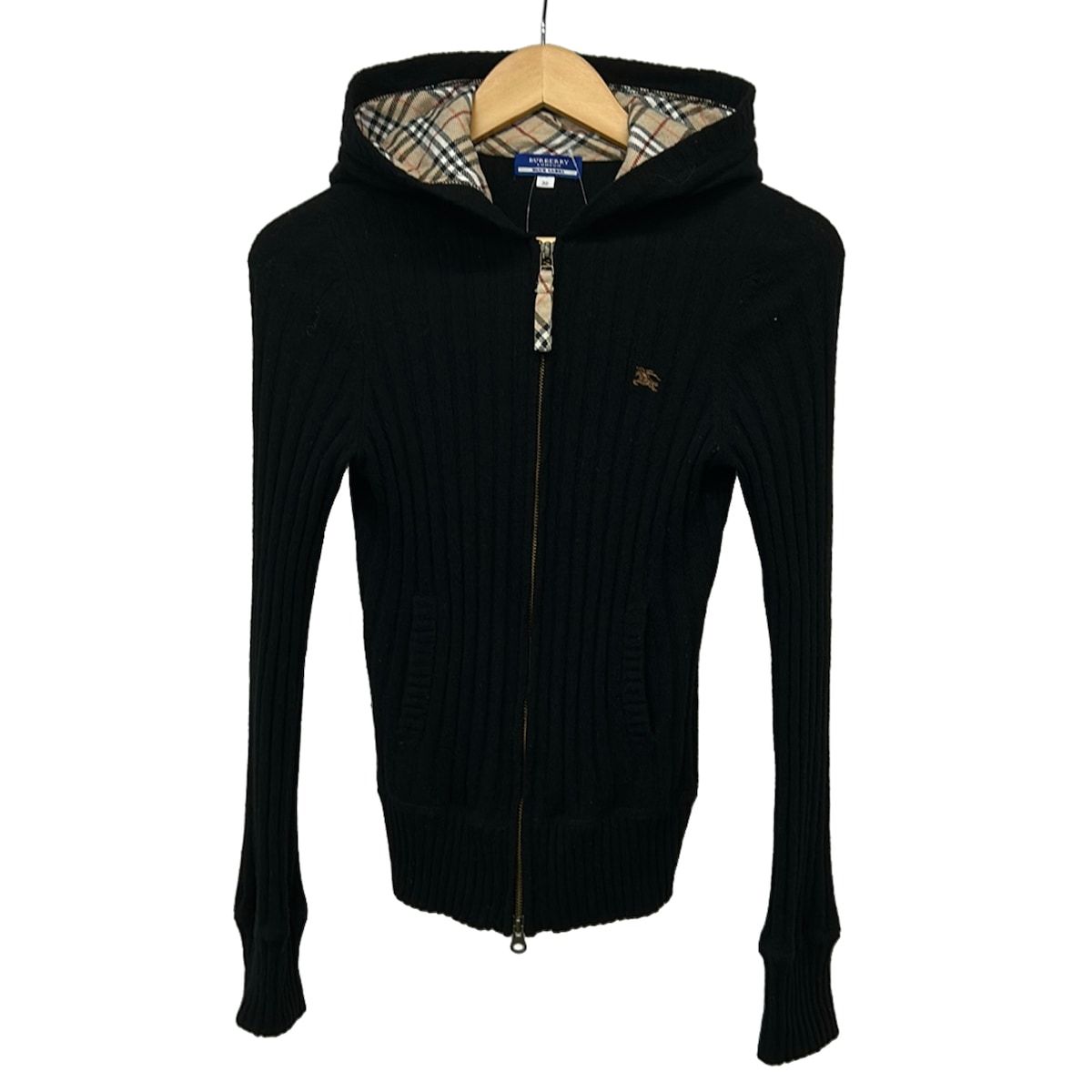Burberry Blue Label(バーバリーブルーレーベル) パーカー サイズ38 M レディース - 黒 長袖/ニット