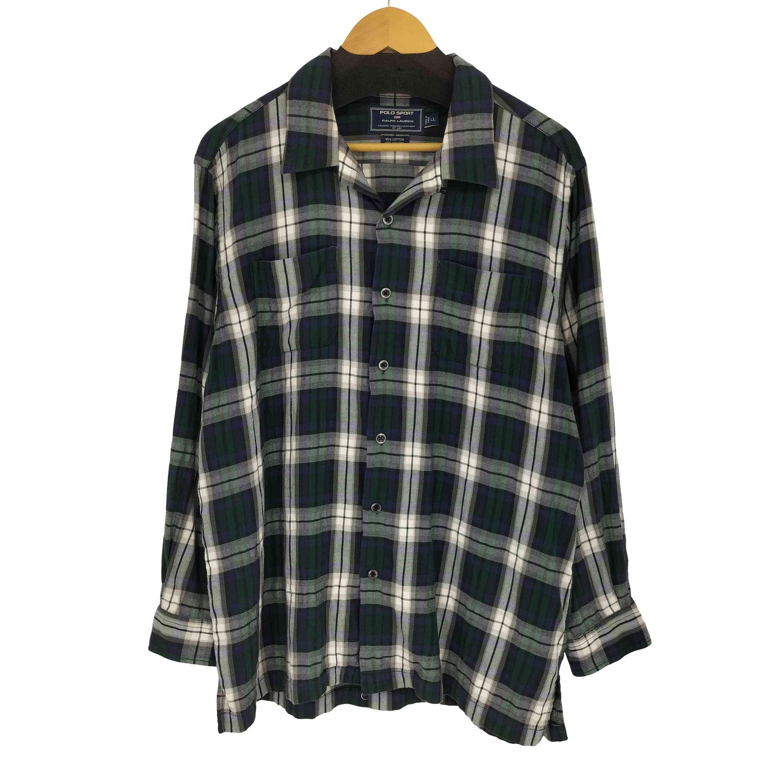 3908【XLサイズ・美品】90s ポロスポーツ ワークシャツ ミリタリーシャツ ポロスポーツラルフローレン POLO SPORT RALPH LAUREN 90s チェック柄