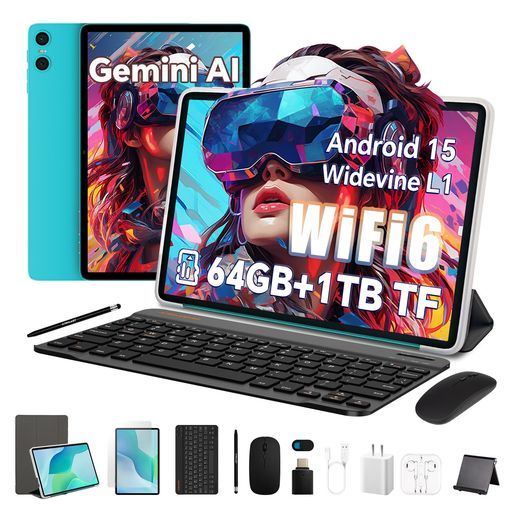Android15タブレット10インチ、TECLASTP33アンドロイド15GO、WiFi6+WidevineL1+BT5.4+GMS+6000mAh+Type-C+OTG+顔認識+無線投影+