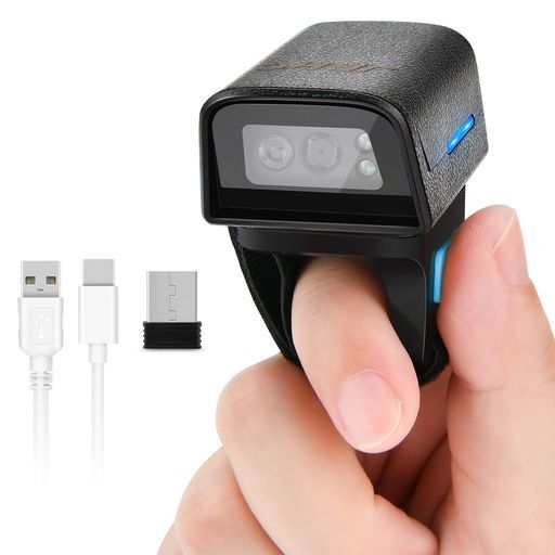 2DBluetoothウェアラブルリングバーコードスキャナー、WindowsMacOSiPhoneiPadAndroidiOSPOS用の2.4GHzワイヤレスおよびUSB有線