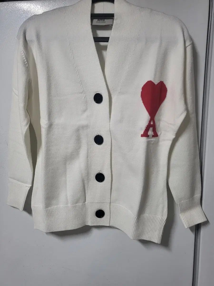 (新品) アミ ビックハート ビックロゴ カーディガン アイボリー S