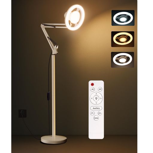 Arsoer36Wアーム式撮影用ライトLEDリング撮影照明調光可能3000K〜6500K無段階調光スタンドライトフロアランプ俯瞰撮影対応リモコ