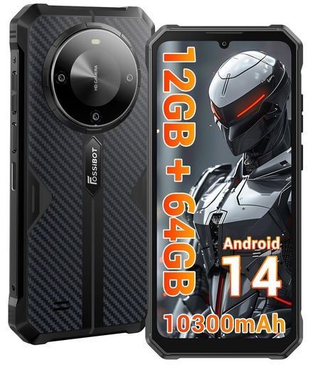 FOSSiBOTF105SIMフリースマホ本体12GBRAM+64GBROM(128GB拡張可能)10300mAh大容量バッテリータフネススマホ6.745インチHD+大画面2
