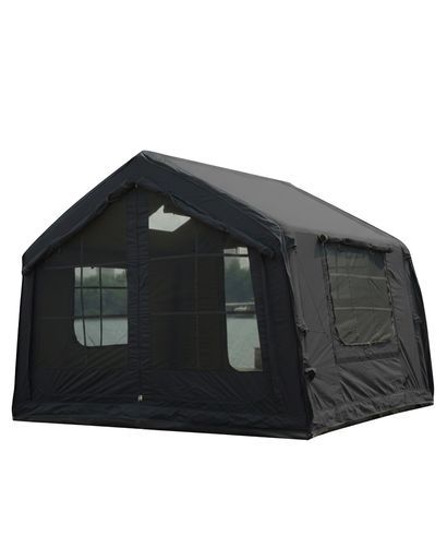 GOTENTIFYエアーテントインフレータブルテントTCポリコットン軍幕風グリーンロッジ型小屋型煙突穴簡単設営4シーズン対応メッシュ