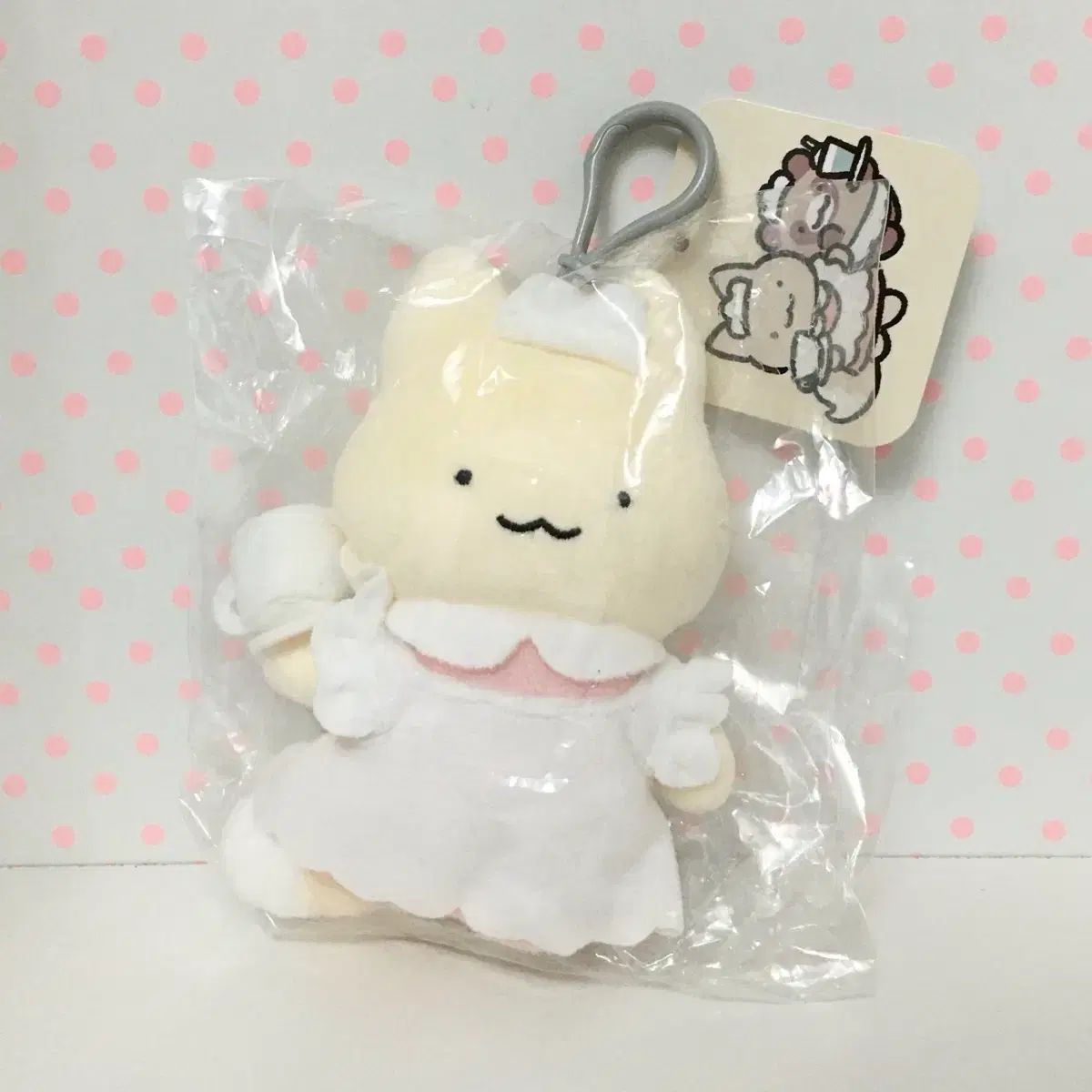 白タイガーとブラックタイガー メイド 猫 ぬいぐるみ キーホルダー